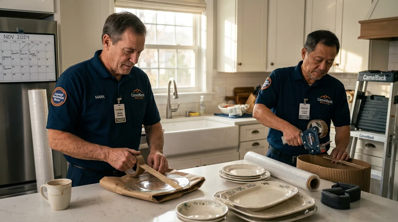 Professional crew packing kitchen dishware in Scottsbluff, NE